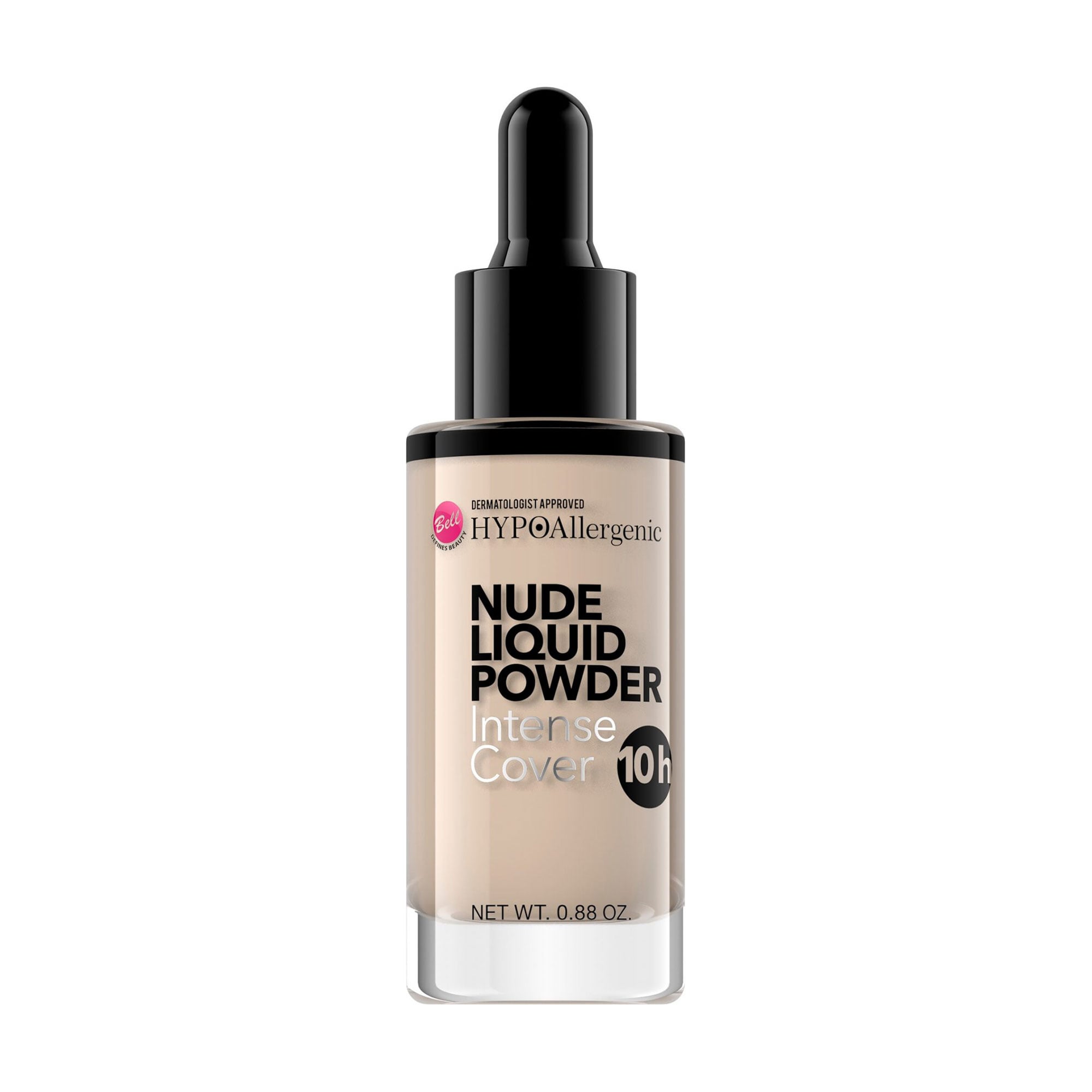 Рідка пудра для обличчя Bell HypoAllergenic Nude Liquid Powder Intense Cover 02 Light Beige, 25 г